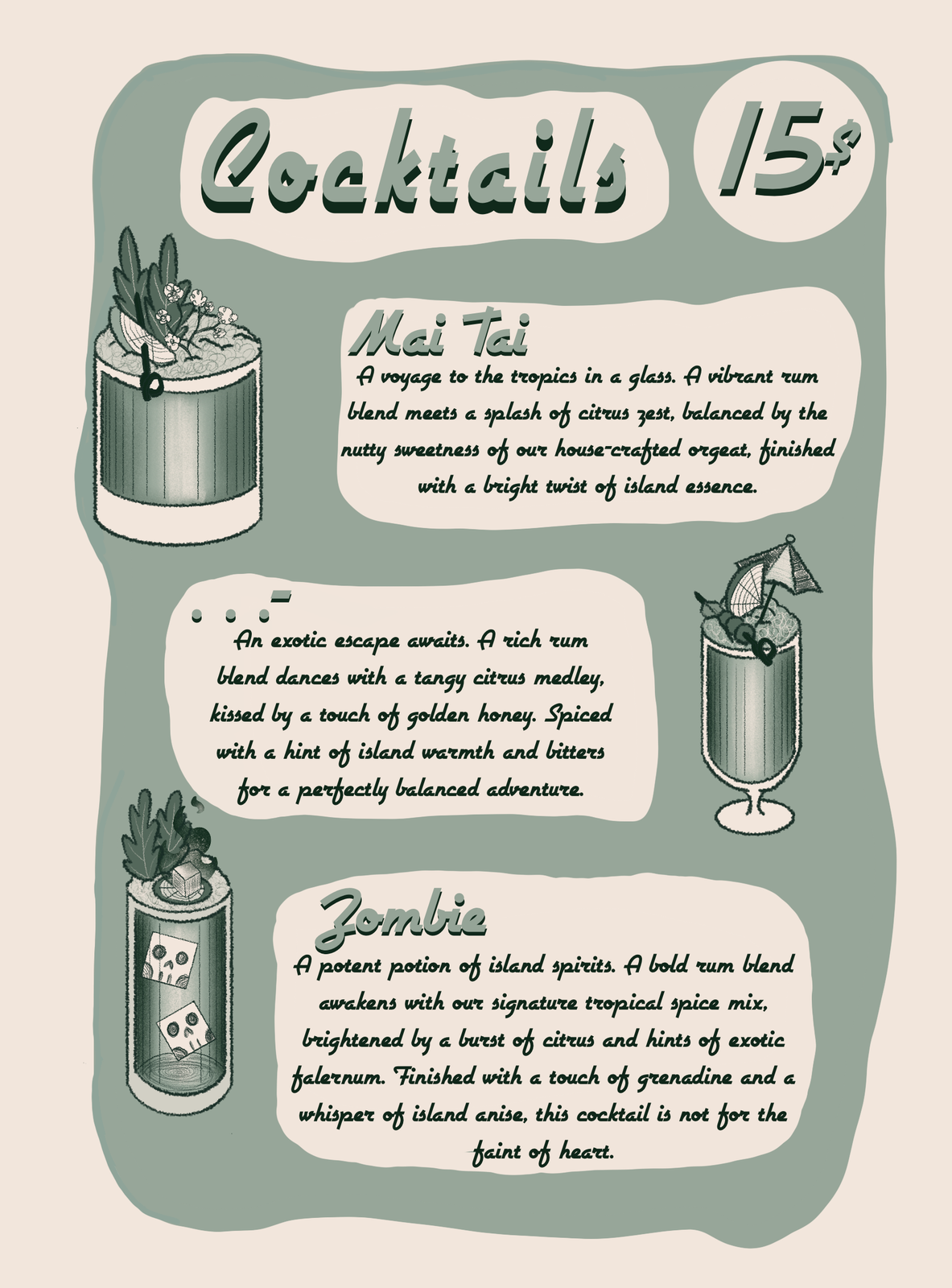 Tiki Tuesdays menu 1